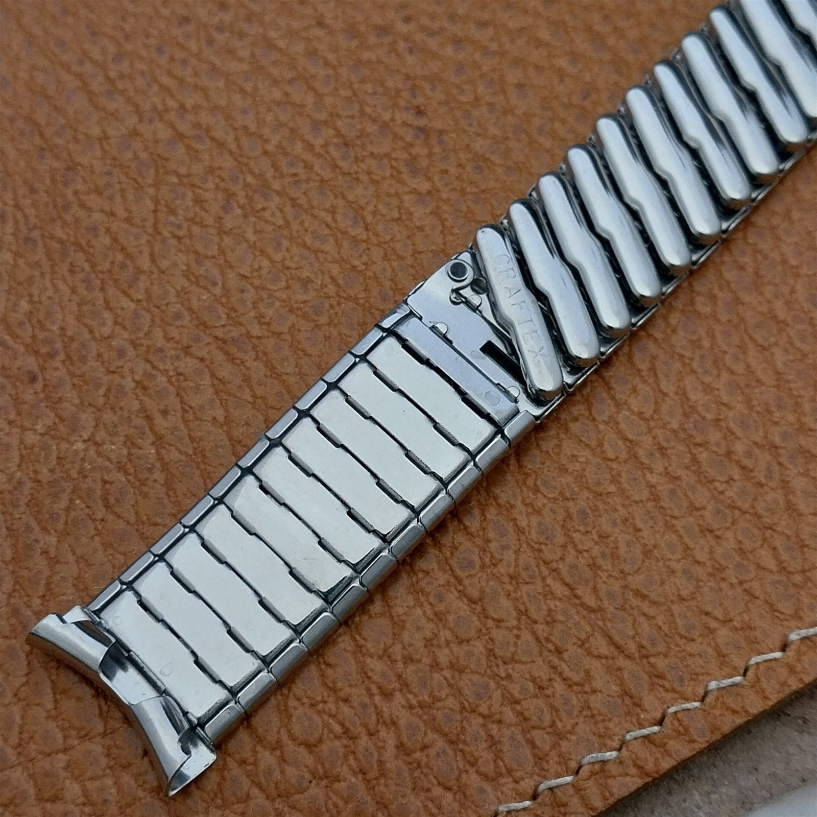 Vintage 17mm Stainless Steel Expansion Craftex Classic 1960s Unused Watch Band