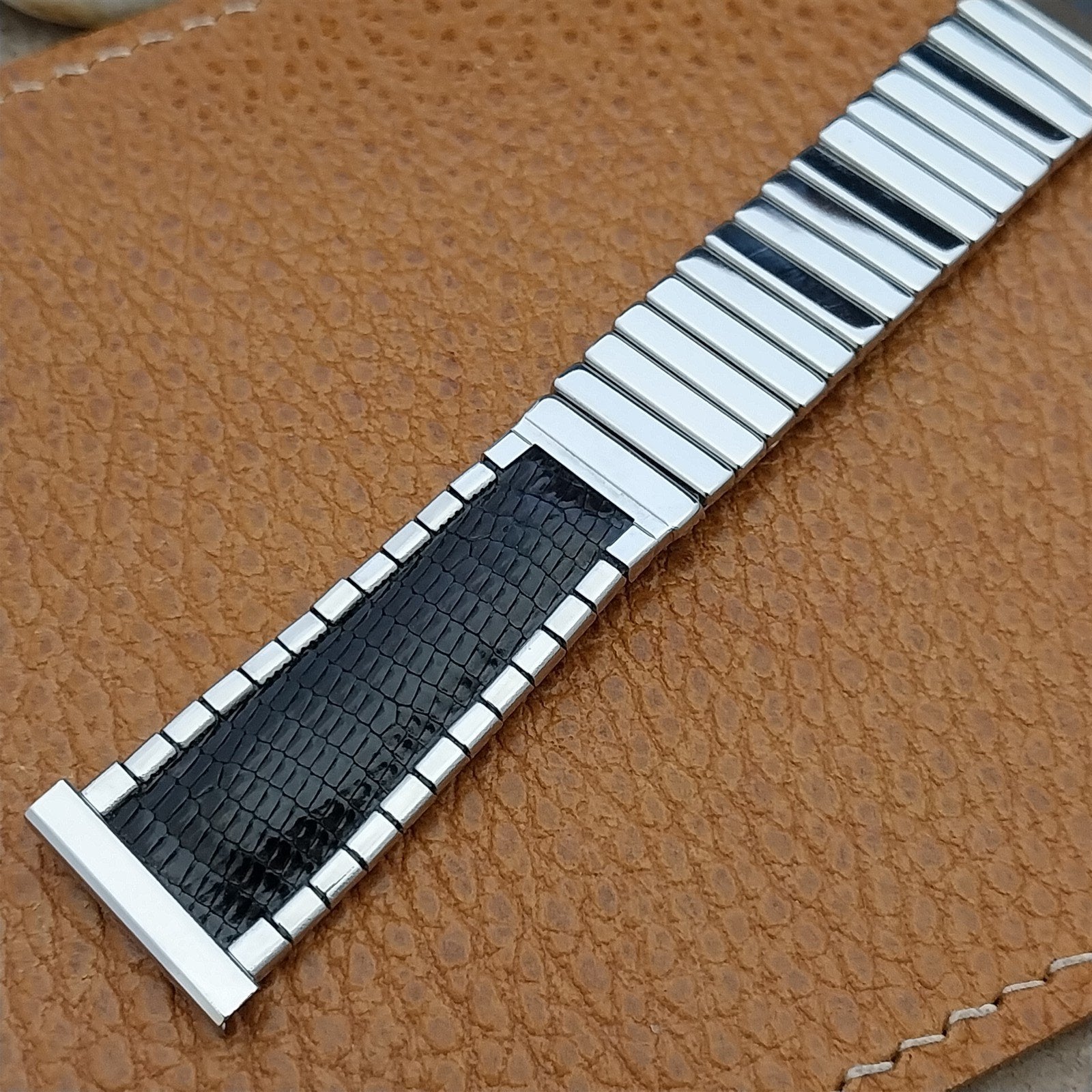 19mm 18mm Stainless Steel & Lizard JB Champion Unused 1950s Vintage Watch Band