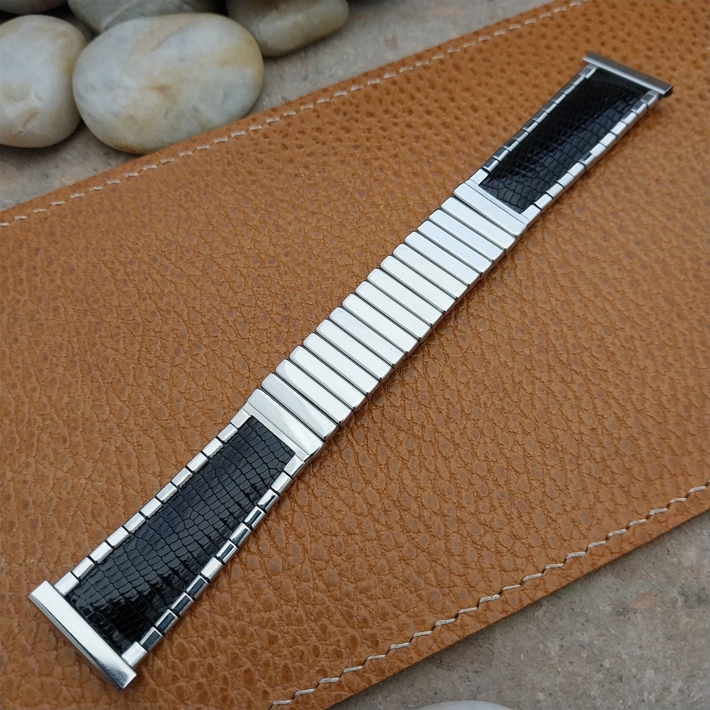 19mm 18mm Stainless Steel & Lizard JB Champion Unused 1950s Vintage Watch Band