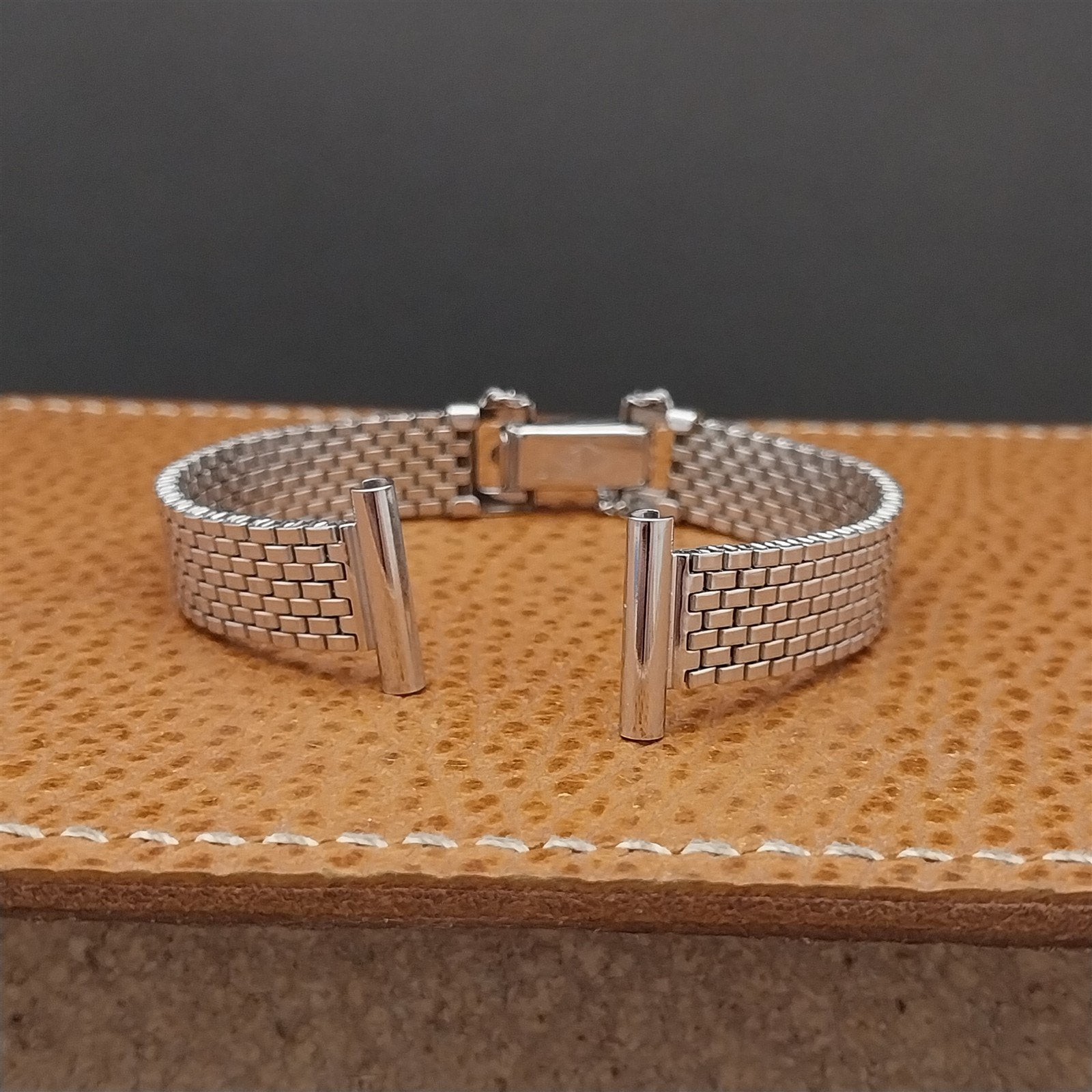 1950s Vintage Ladies Lenox 12k White Gold Filled Unused Cocktail Watch Bracelet