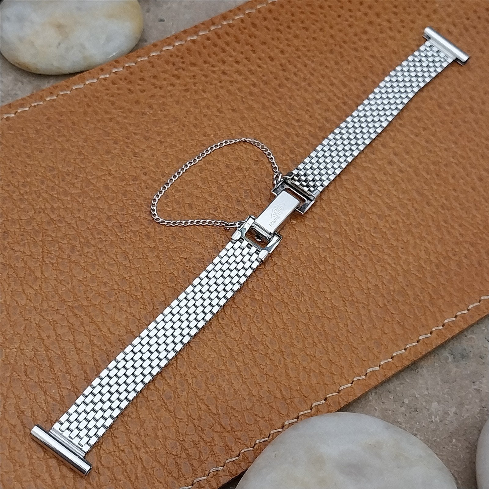 1950s Vintage Ladies Lenox 12k White Gold Filled Unused Cocktail Watch Bracelet