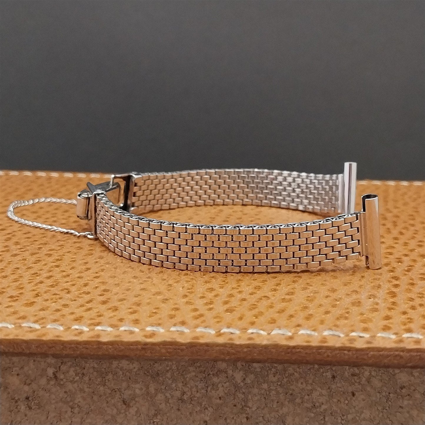 1950s Vintage Ladies Lenox 12k White Gold Filled Unused Cocktail Watch Bracelet