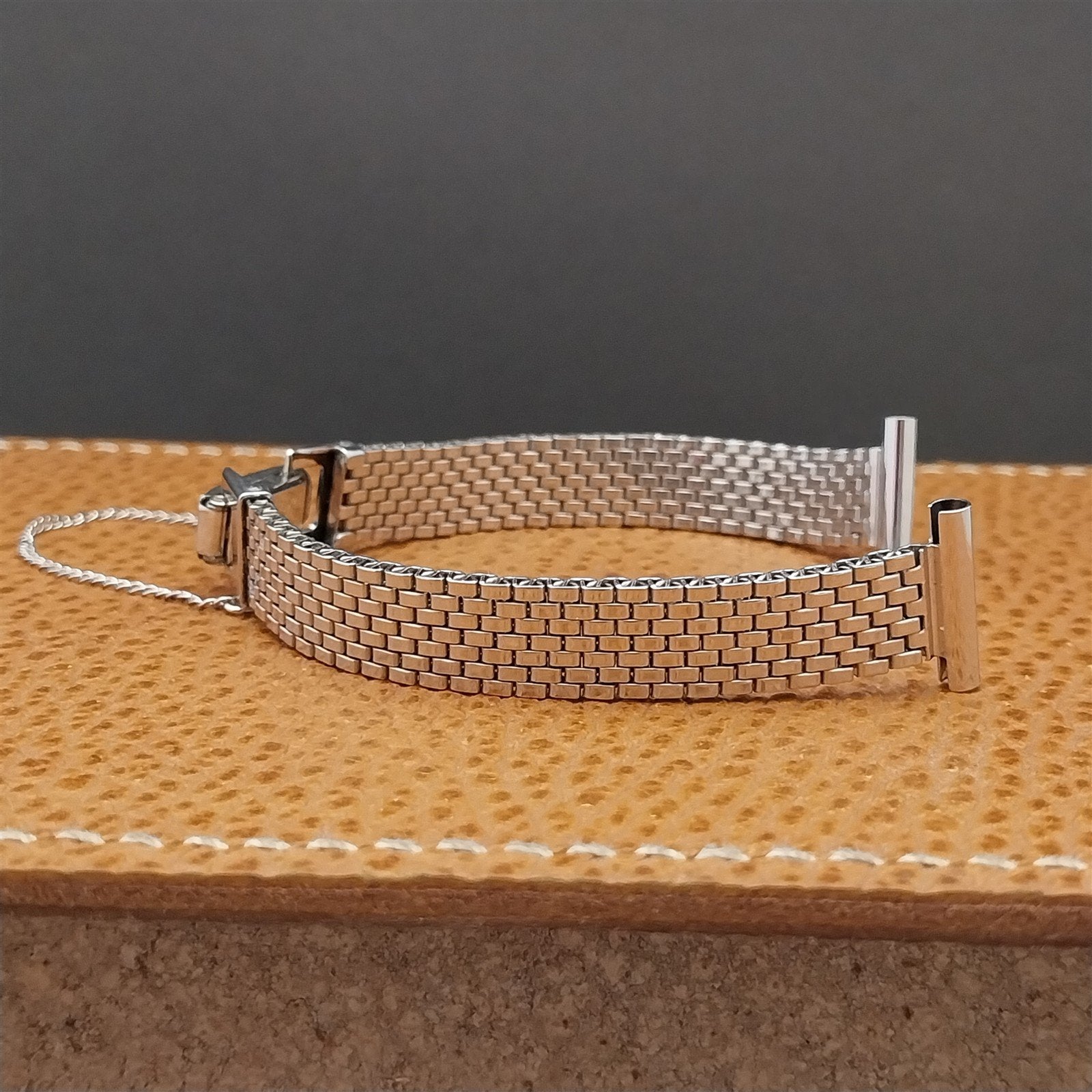 1950s Vintage Ladies Lenox 12k White Gold Filled Unused Cocktail Watch Bracelet