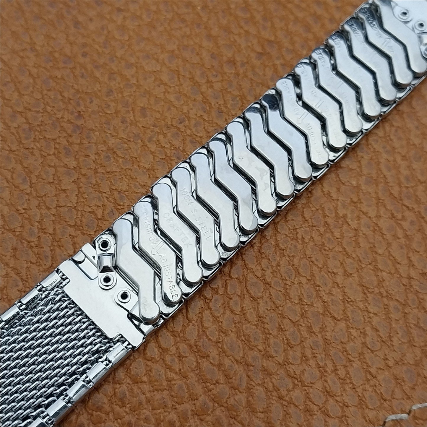 Vintage 17.2mm Stainless Steel Classic 1960s Expansion Craftex Unused Watch Band