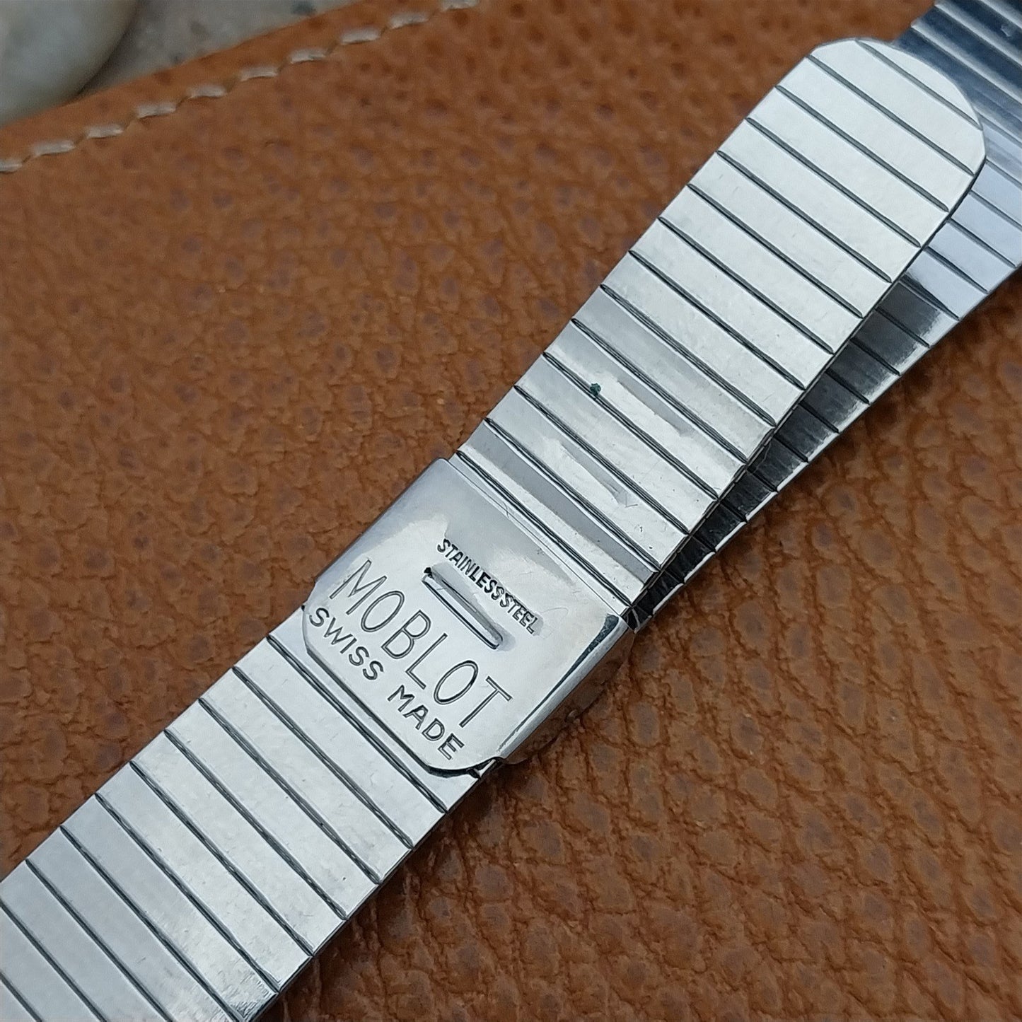 Vintage 18mm Stainless Steel Moblot Swiss Unused Classic 1960s Watch band