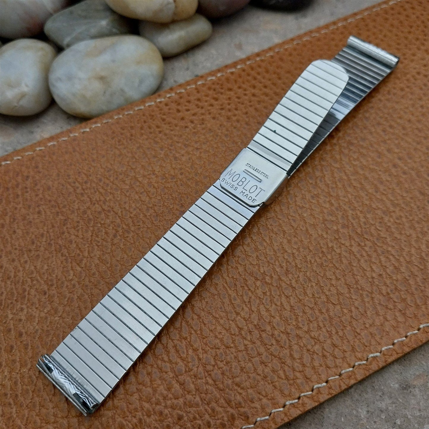 Vintage 18mm Stainless Steel Moblot Swiss Unused Classic 1960s Watch band