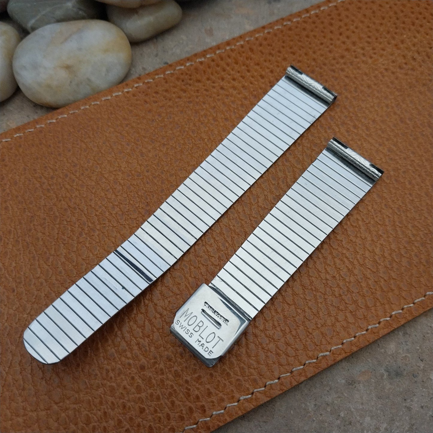 Vintage 18mm Stainless Steel Moblot Swiss Unused Classic 1960s Watch band