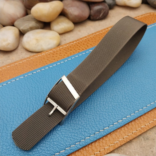 Vintage 17mm Army Green Stiff Nylon Classic Single Pass Unused Watch Band