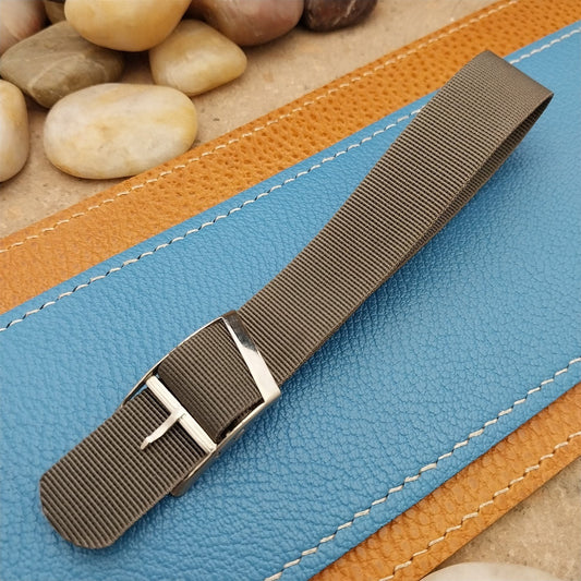 Vintage 17mm Gray Nylon Classic Single Pass Unused 1960s 1970s Watch Band