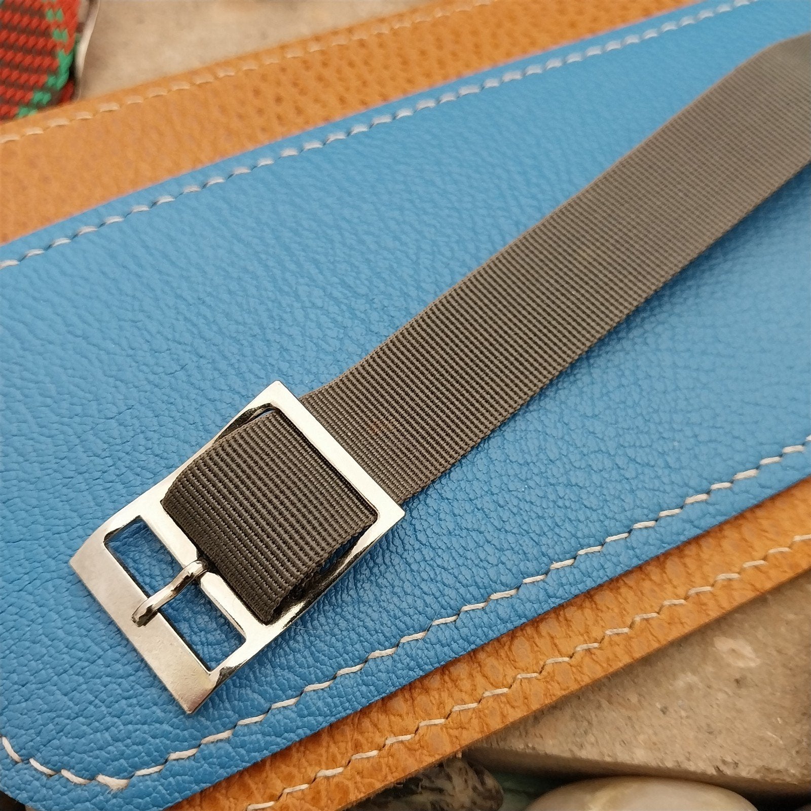 Vintage 17mm Gray Nylon Classic Single Pass Unused 1960s 1970s Watch Band