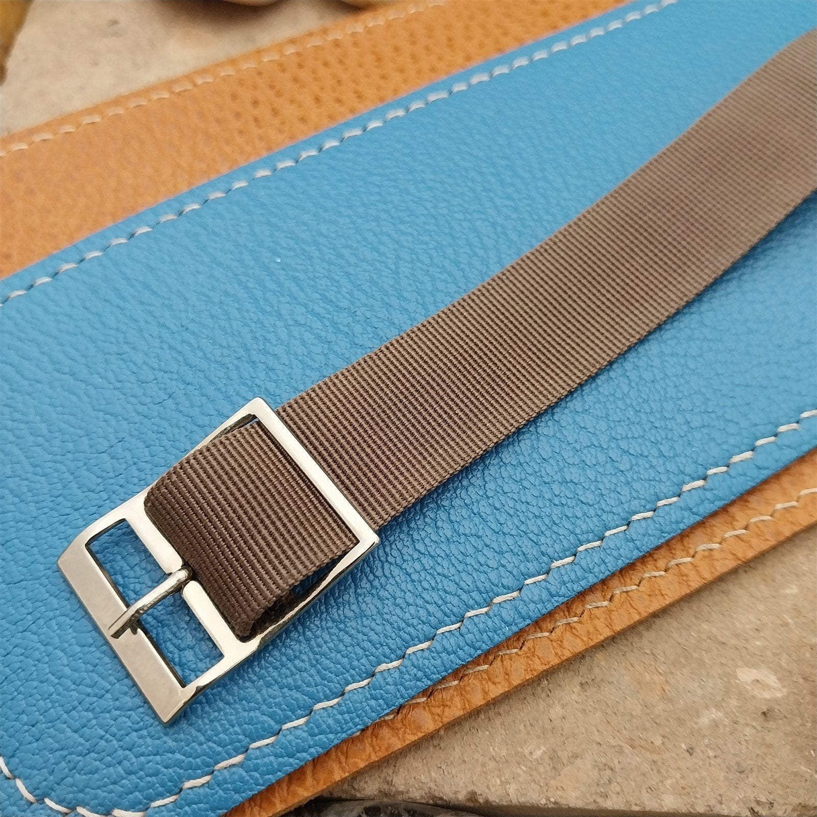 Vintage 19mm Brown Nylon Classic Single Pass nos Unused 1960s 1970s Watch Band