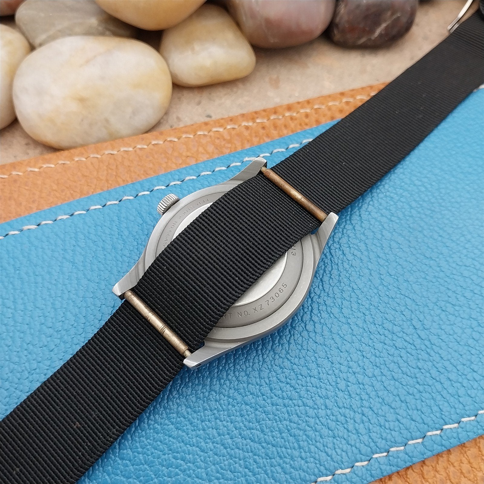 Vintage 17.4mm Black Nylon Classic Single Pass NOS Unused 1970s Watch Band