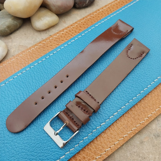 Vintage Long Brown Shell Cordovan 5/8" Unused Classic 1950s Watch Band