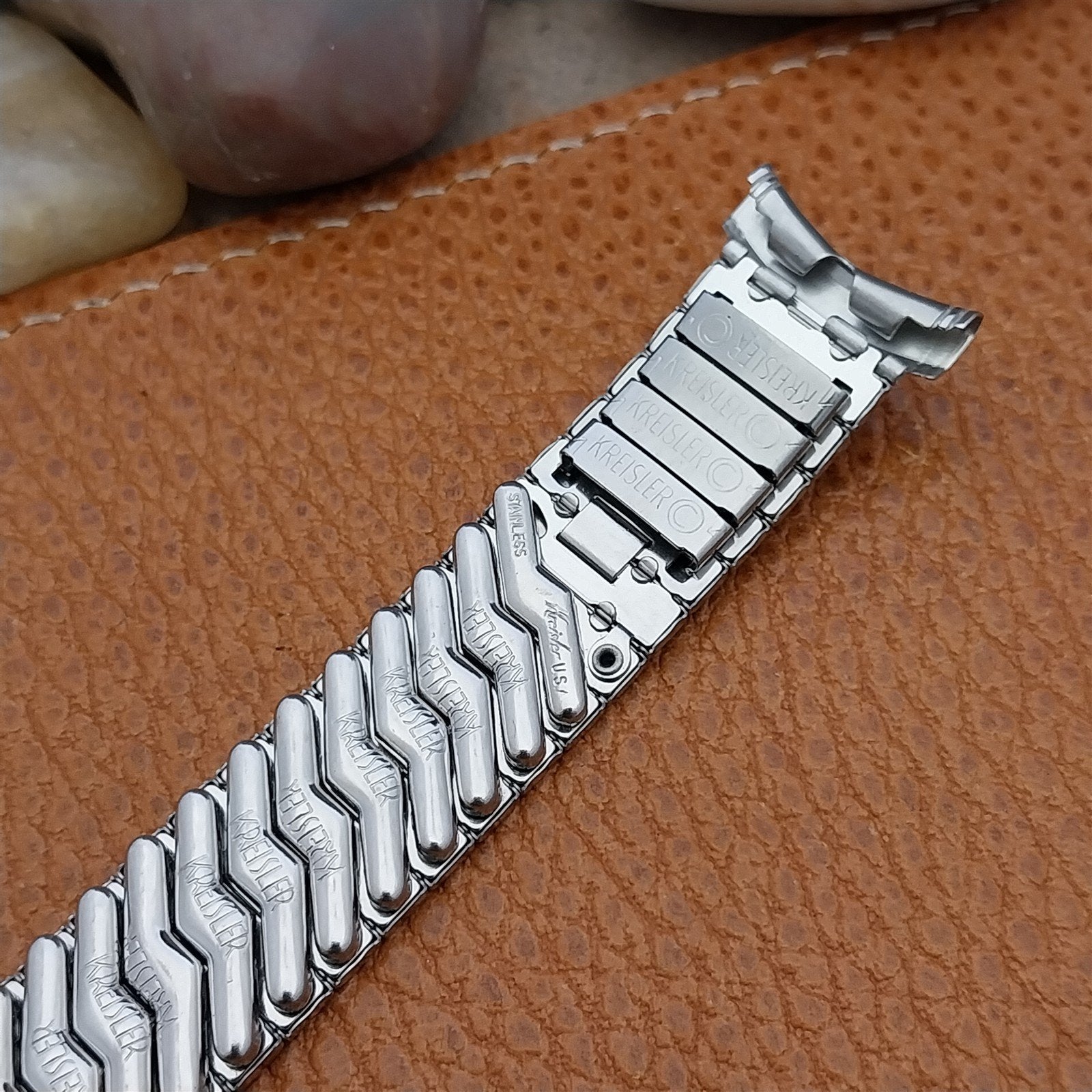 Vintage 16mm 17mm 18mm 19mm Kreisler Stainless Steel Classic 1950s Watch Band