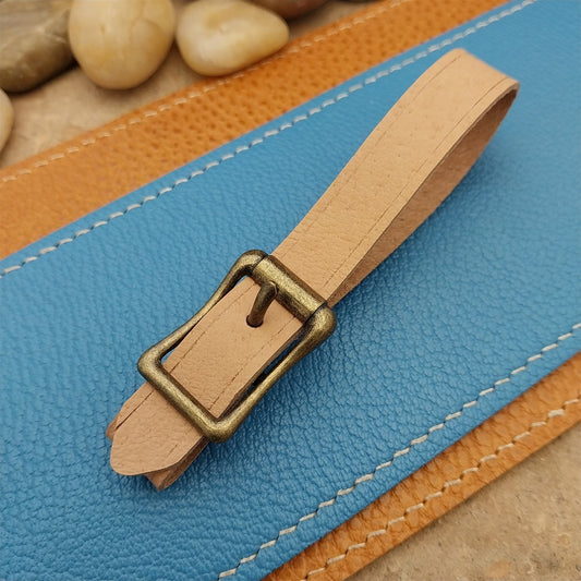 Veg Tanned Pigskin Vintage Pocket Watch Fob Strap & Antique Finish Solid Buckle