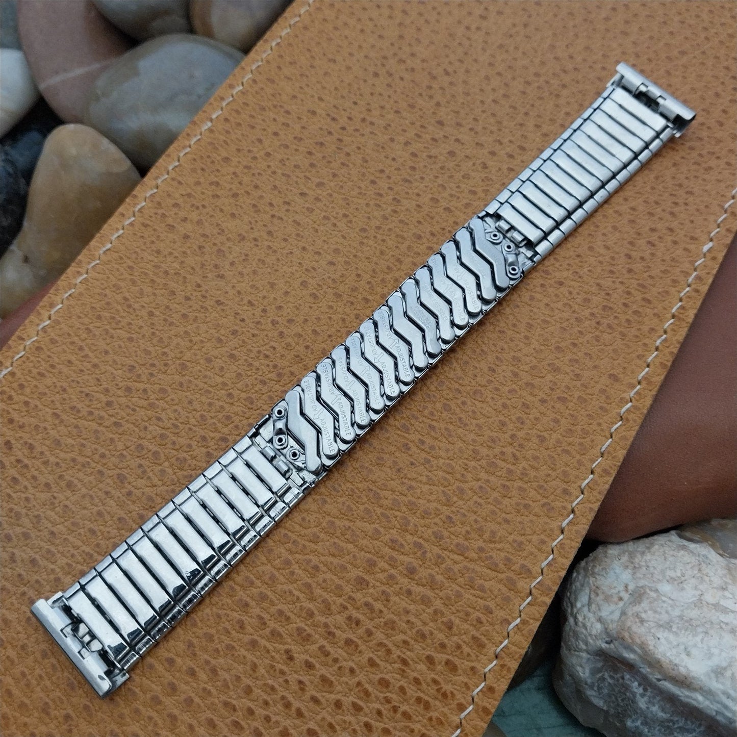 18mm 19mm Baldwin USA Stainless Steel nos Mid-Century 1960s Vintage Watch Band