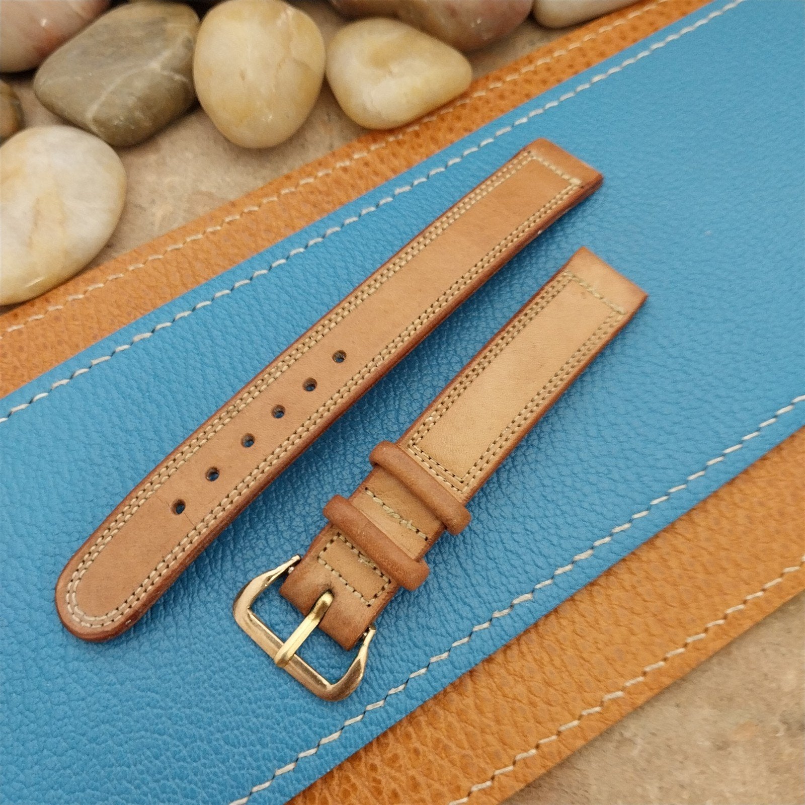 1940s Vintage Longines 14mm Brown Saddle Leather Classic NOS Unused Watch Band