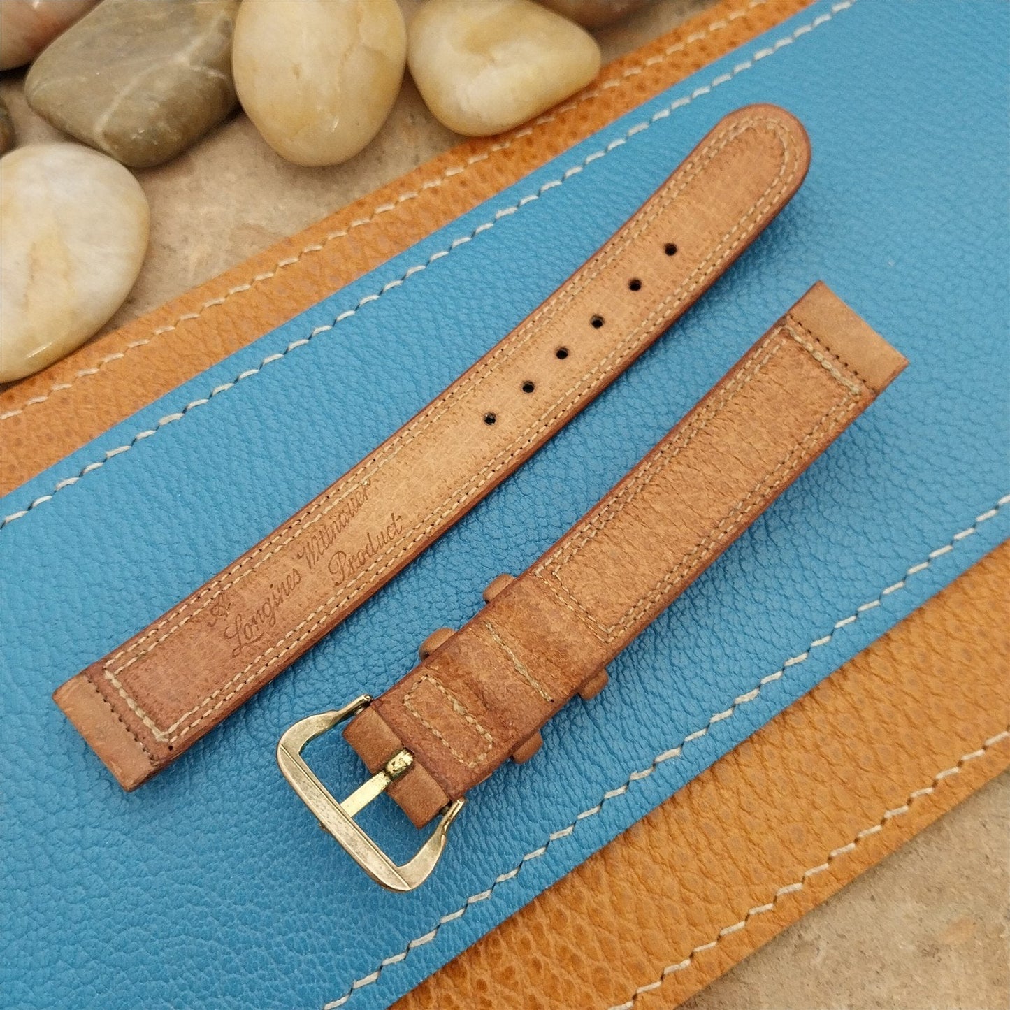 1940s Vintage Longines 14mm Brown Saddle Leather Classic NOS Unused Watch Band