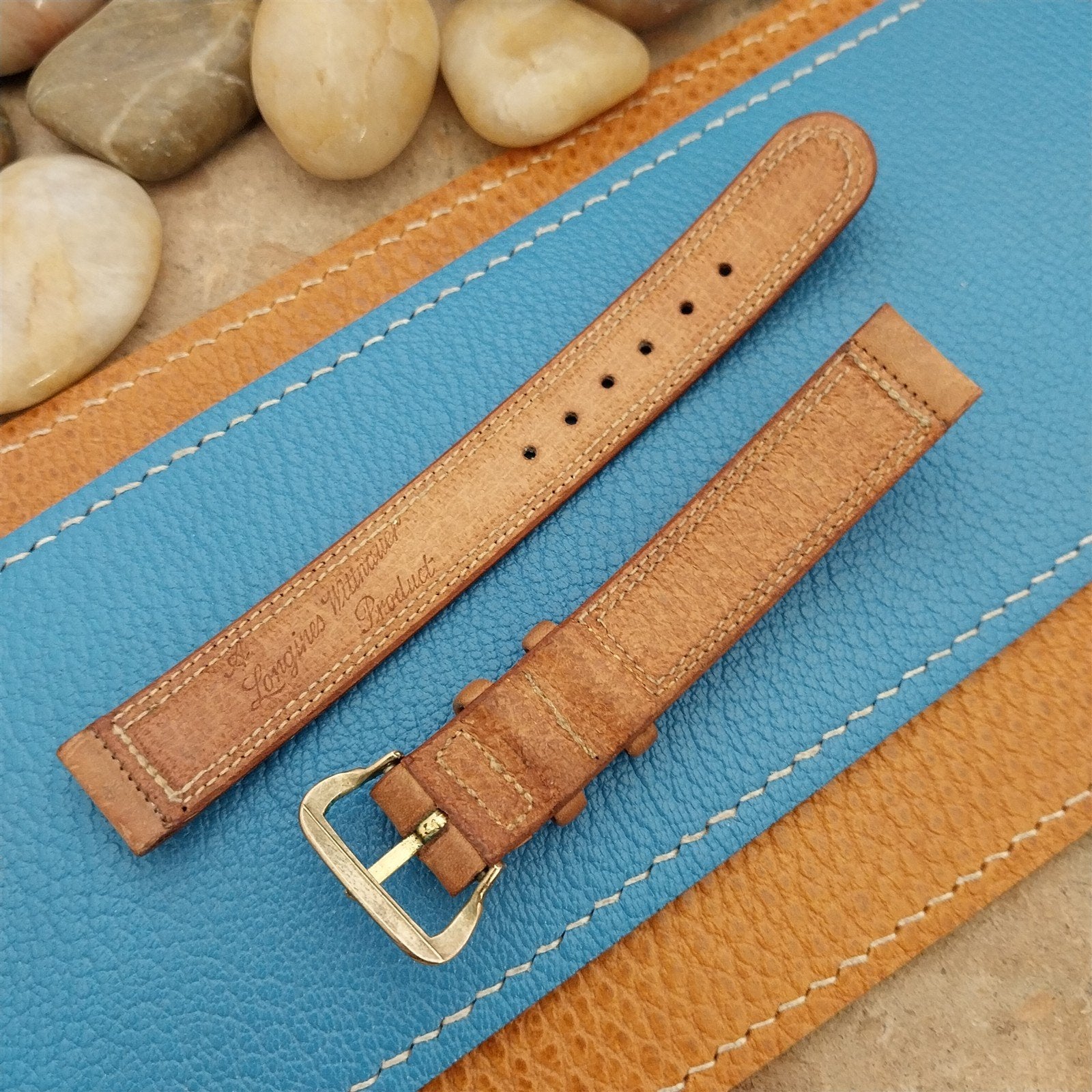 1940s Vintage Longines 14mm Brown Saddle Leather Classic NOS Unused Watch Band