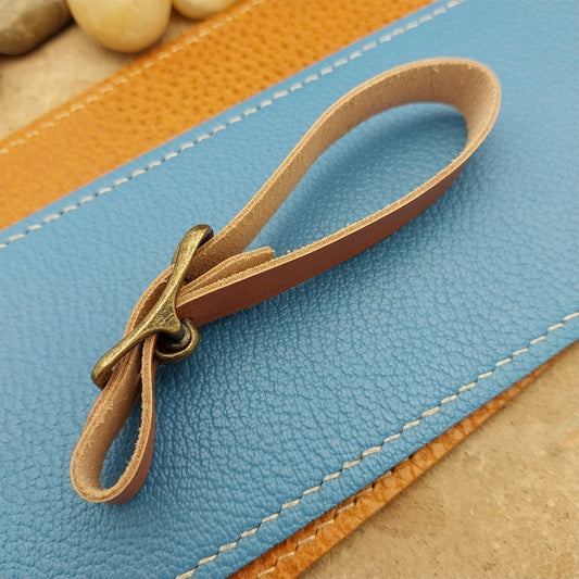 Kakishibu Stained Calfskin Vintage Pocket Watch Fob Strap & Premium Solid Buckle