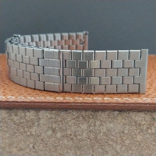 Vintage 19mm Stainless Steel Stretch Overlap Unused nos Classic Watch Band
