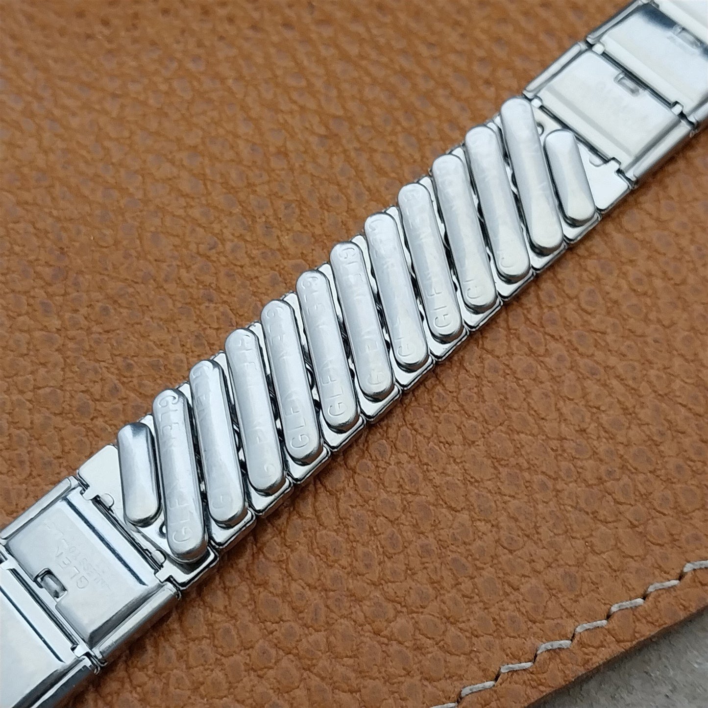 Vintage 19mm 18mm Glen Stainless Steel Expansion Unused Classic 1950s Watch Band