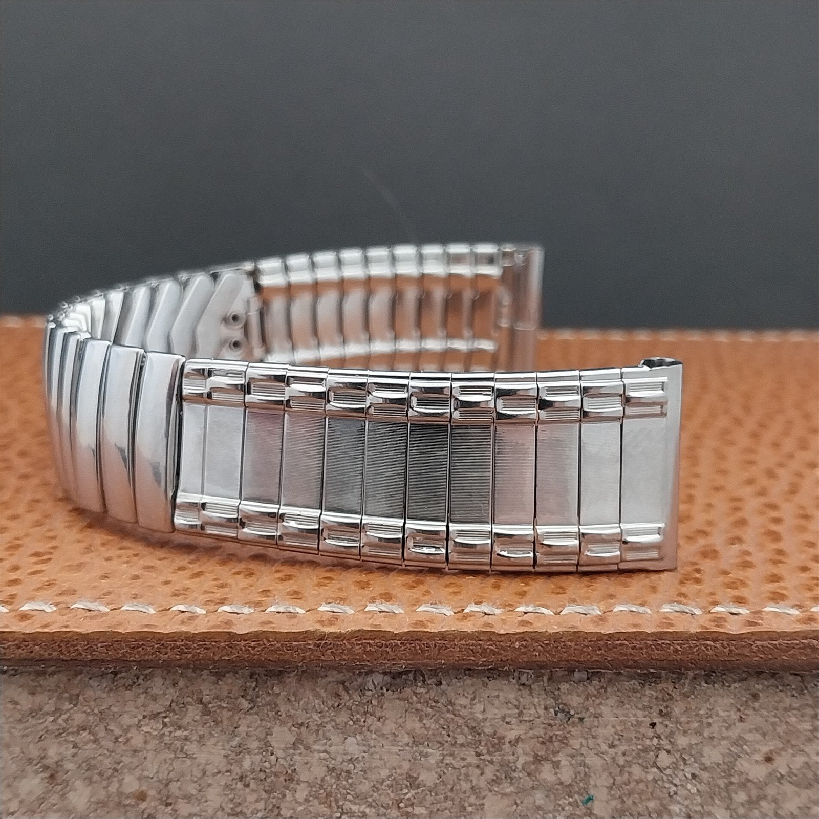 Vintage 17.2mm Mira-Flex Classic Stainless Steel Expansion 1960s Watch Band