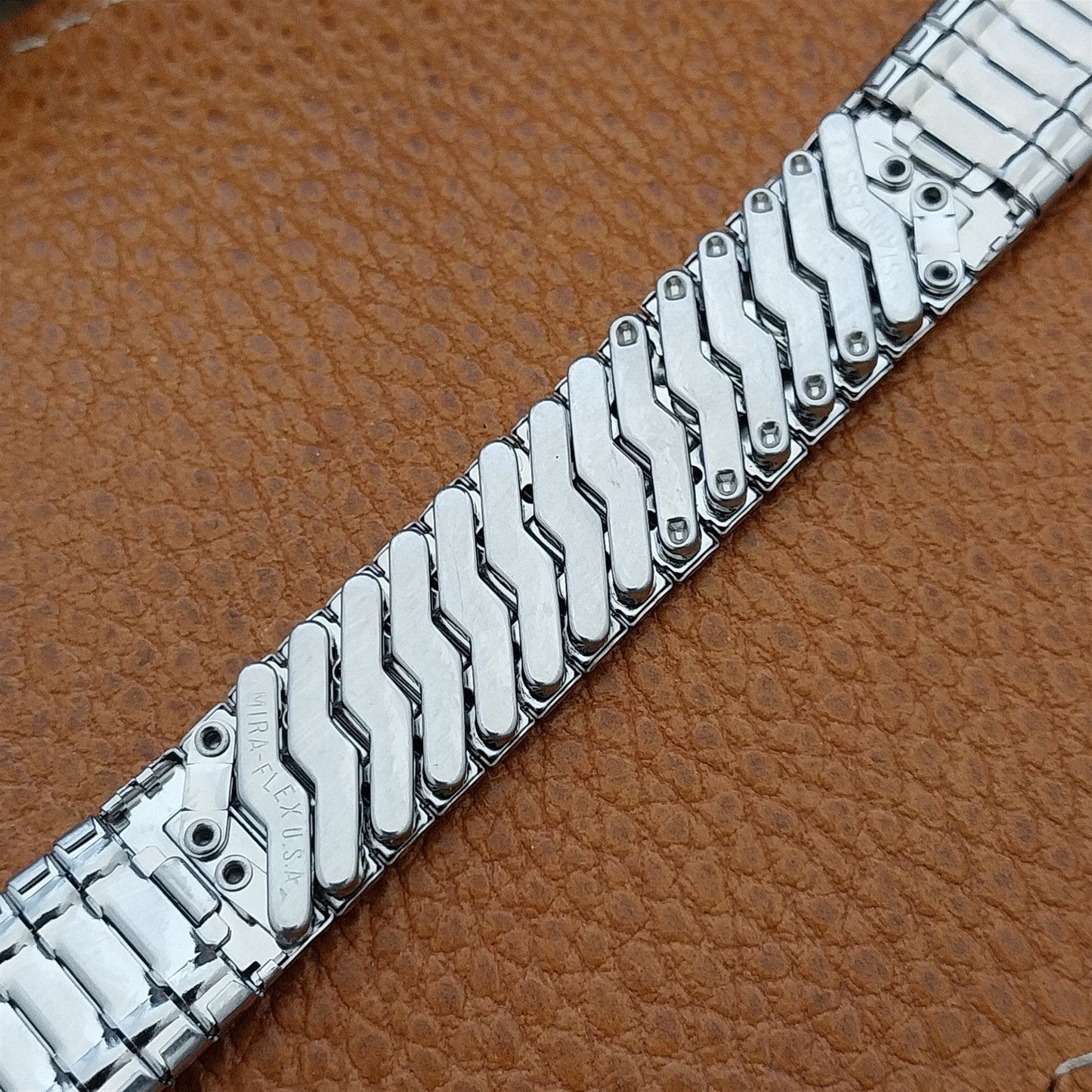 Vintage 17.2mm Mira-Flex Classic Stainless Steel Expansion 1960s Watch Band