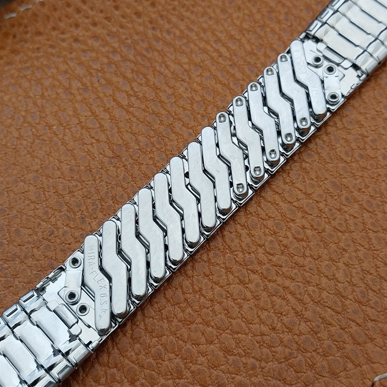 Vintage 17.2mm Mira-Flex Classic Stainless Steel Expansion 1960s Watch Band