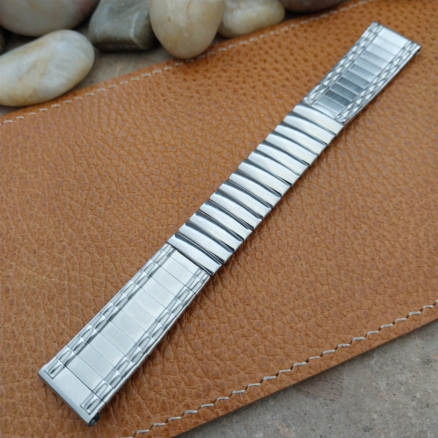 Vintage 17.2mm Mira-Flex Classic Stainless Steel Expansion 1960s Watch Band