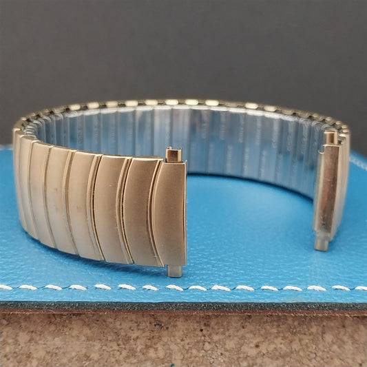 1980s Speidel USA Wide EuroFlex 22mm Gold-Tone Expansion nos Vintage Watch Band