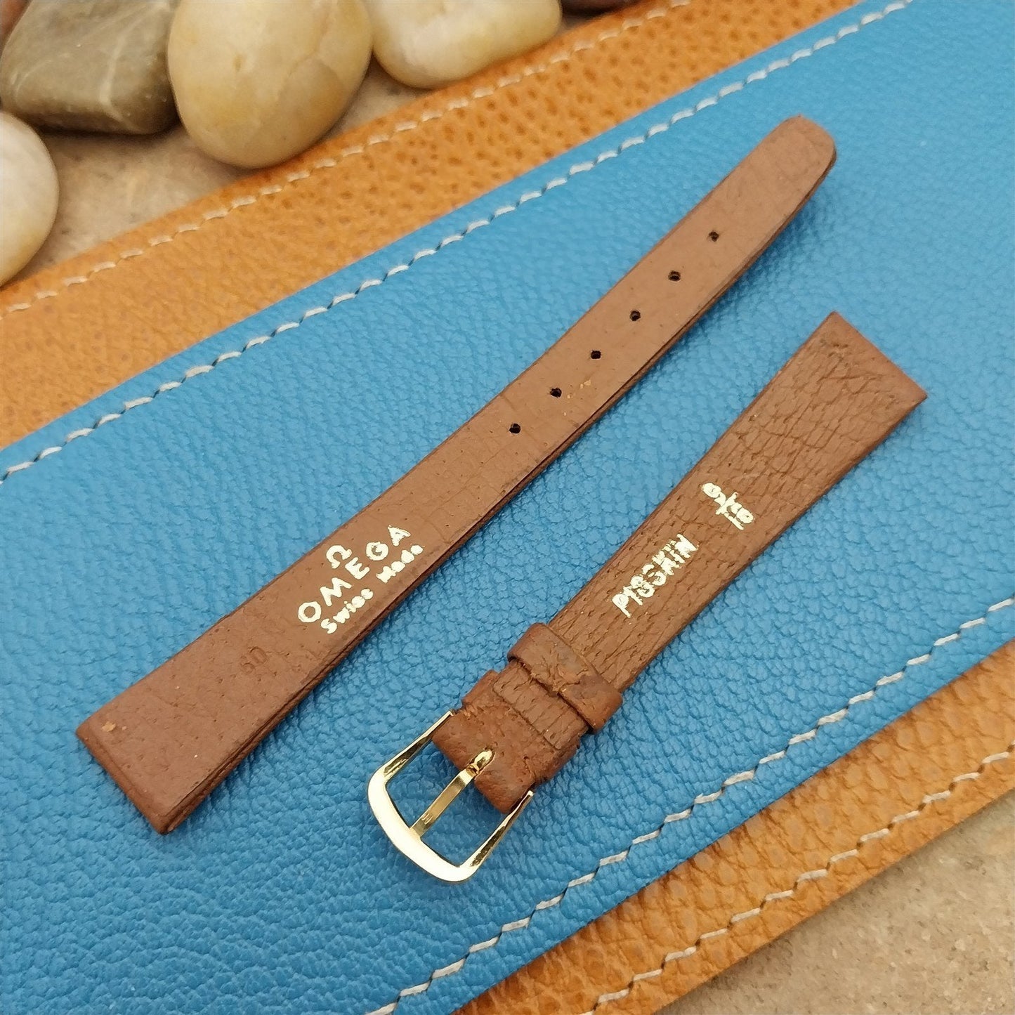 Vintage Womens Omega 14mm Pigskin Leather Classic Swiss Unused nos Watch Band