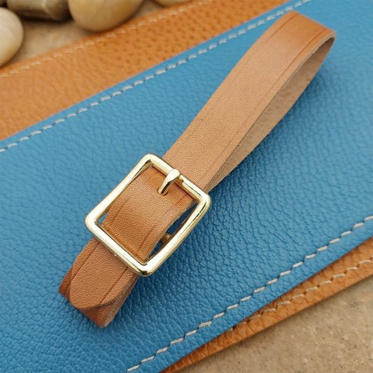 Kakishibu Stained Calfskin Vintage Pocket Watch Fob Strap & Brass Finish Buckle