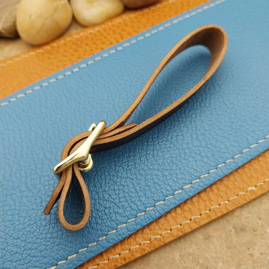 Shell Cordovan Leather Vintage Pocket Watch Fob Strap &Brass Finish Solid Buckle