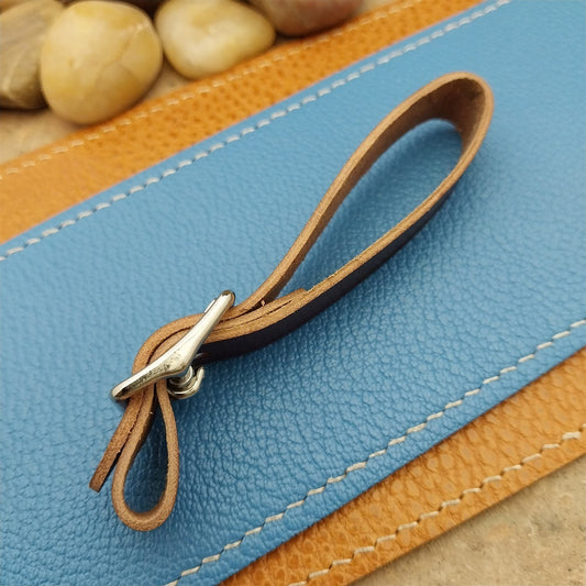 Shell Cordovan Leather Vintage Pocket Watch Fob Strap & Nickel Finish Buckle