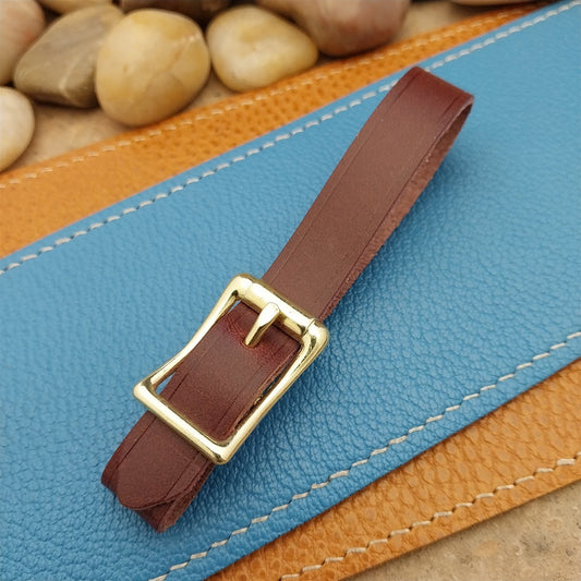 Plum Buttero Leather Vintage Pocket Watch Fob Strap&Polished Brass Finish Buckle