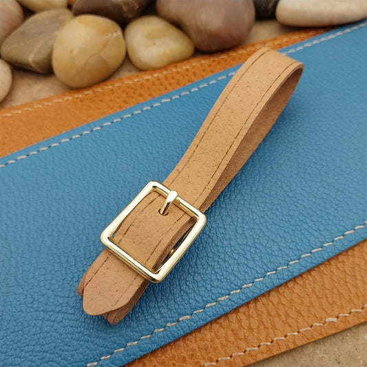 Veg Tanned Pigskin Vintage Pocket Watch Fob Strap & Polished Brass Finish Buckle