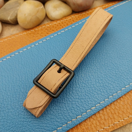 Veg Tanned Pigskin Vintage Pocket Watch Fob Strap & Solid Black Buckle
