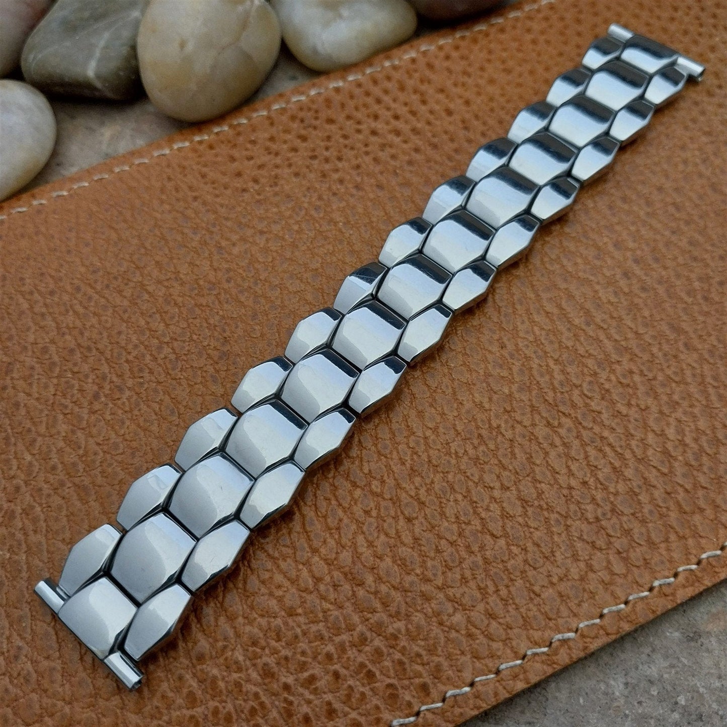 5/8"-3/4" Bellavance Stainless Quadra-Stretch Expansion Vintage Watch Band