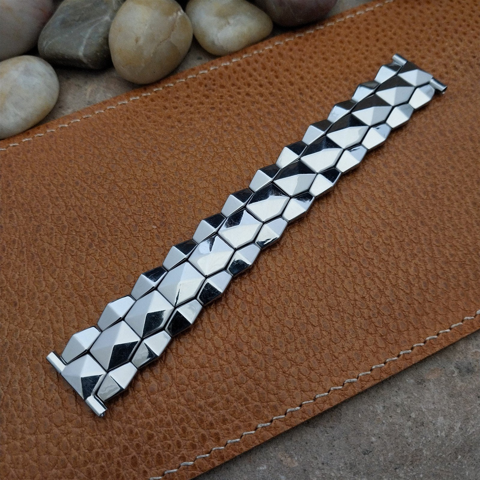 Vintage 5/8"-3/4" Bellavance Stainless Quadra-Stretch Expansion Watch Band
