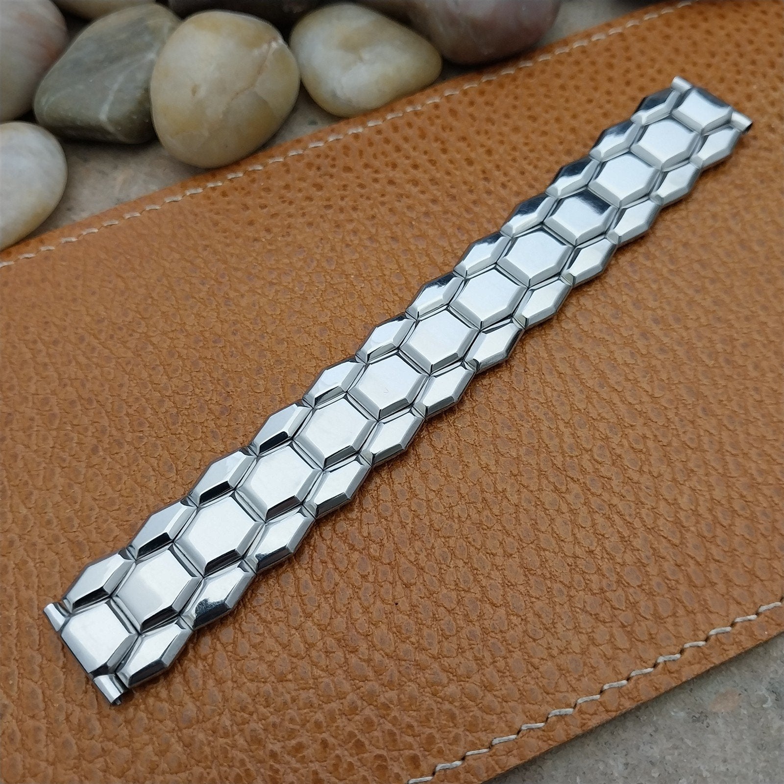 Vintage 5/8" Bellavance Stainless Steel Quadra-Stretch Expansion Watch Band