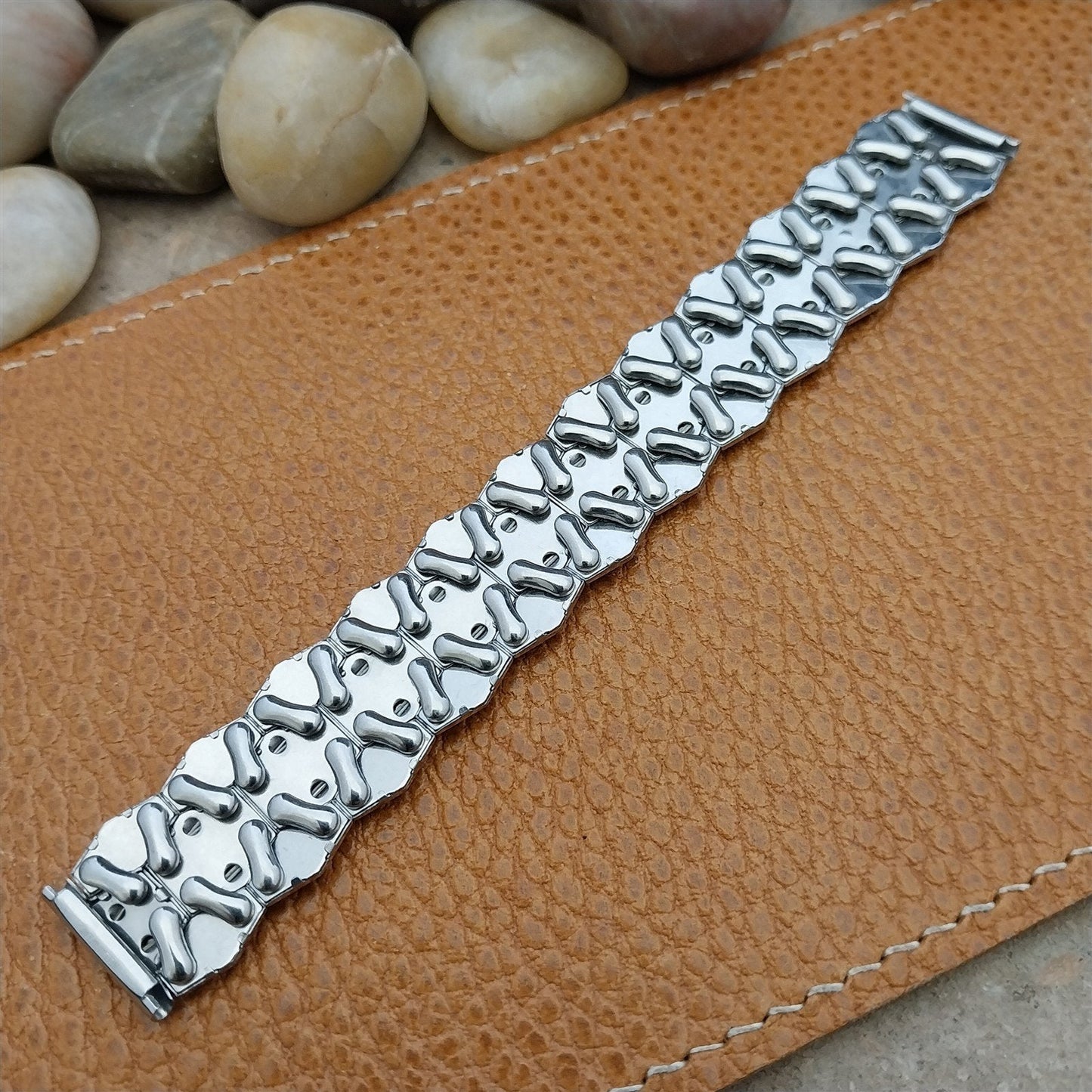 Vintage 5/8" Bellavance Stainless Steel Quadra-Stretch Expansion Watch Band