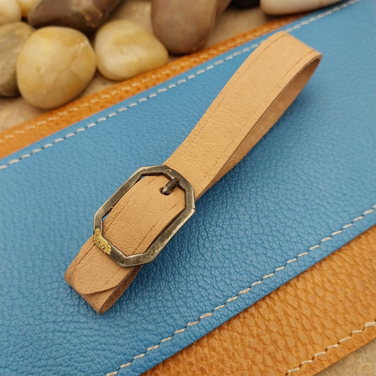 Veg Tanned Pigskin Vintage Pocket Watch Fob Strap & Antique Buckle