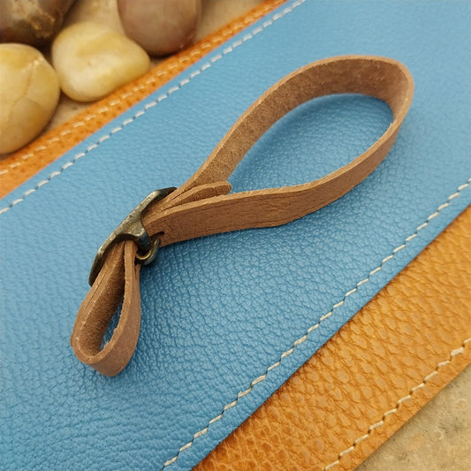 Veg Tanned Pigskin Vintage Pocket Watch Fob Strap & Antique Buckle