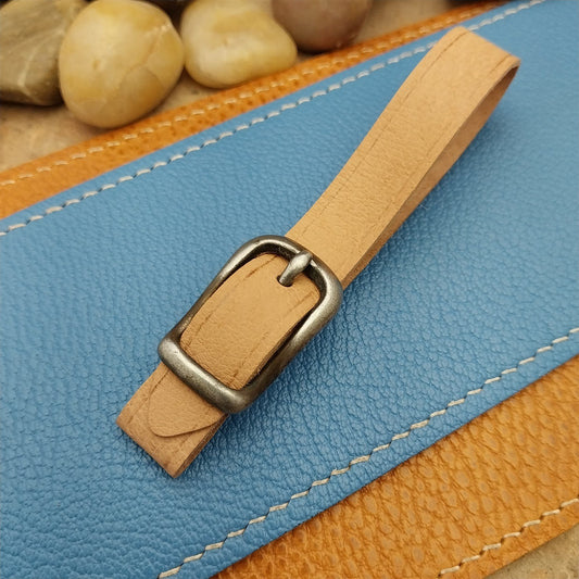 Veg Tanned Pigskin Vintage Pocket Watch Fob Strap With Antique Solid Buckle