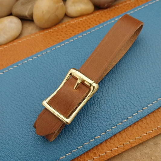 Whiskey Brown Italian Leather Pocket Watch Fob Strap & Brass Finish Solid Buckle
