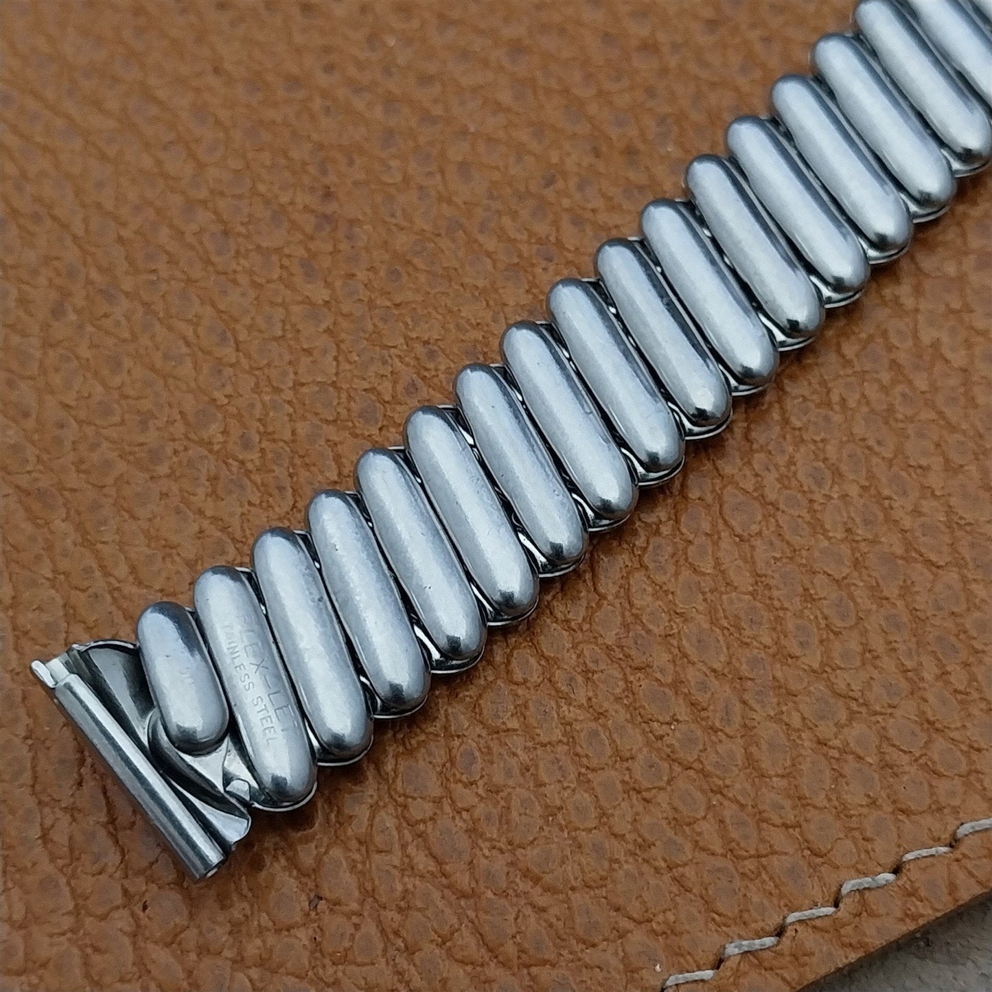 Vintage 1950 Flex-Let Calvin Short Stainless Steel nos 5/8" Unused Watch Band