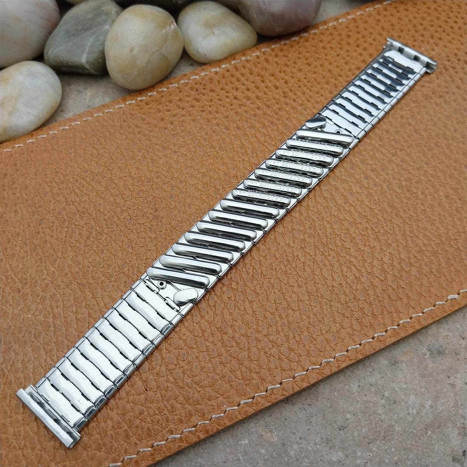Vintage 17mm 18mm 19mm 1950s Kestenmade Unused Stainless Steel Watch Band