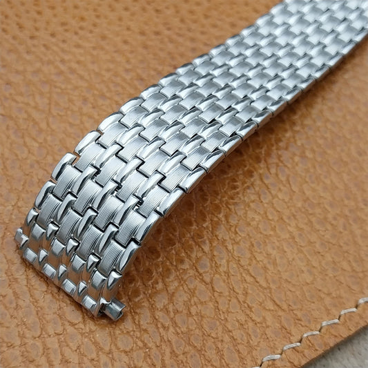 Vintage 19mm 20mm 22mm Rice Beads Wide Stainless Speidel Stretch NOS Watch Band