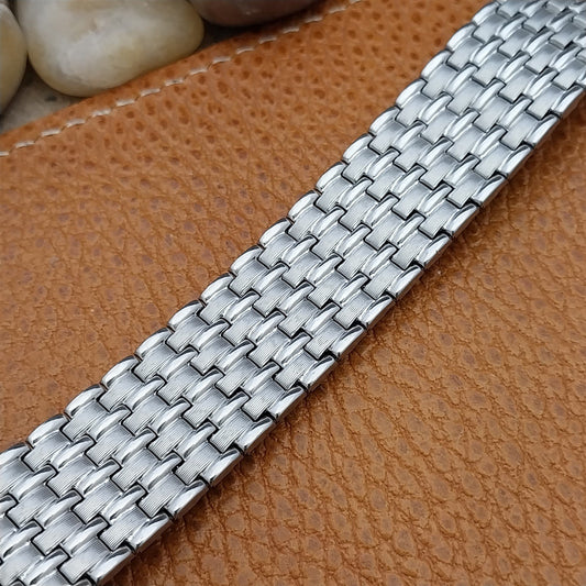 Vintage 19mm 20mm 22mm Rice Beads Wide Stainless Speidel Stretch NOS Watch Band